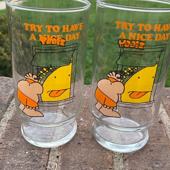 Dining Vintage 1979 Hardees Ziggy Drinking Glasses Try To Have A Nice
